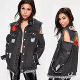 Ladies Jean Jacket Girls, cut at back and sleeve , Embroidered Jacket For Women Collection