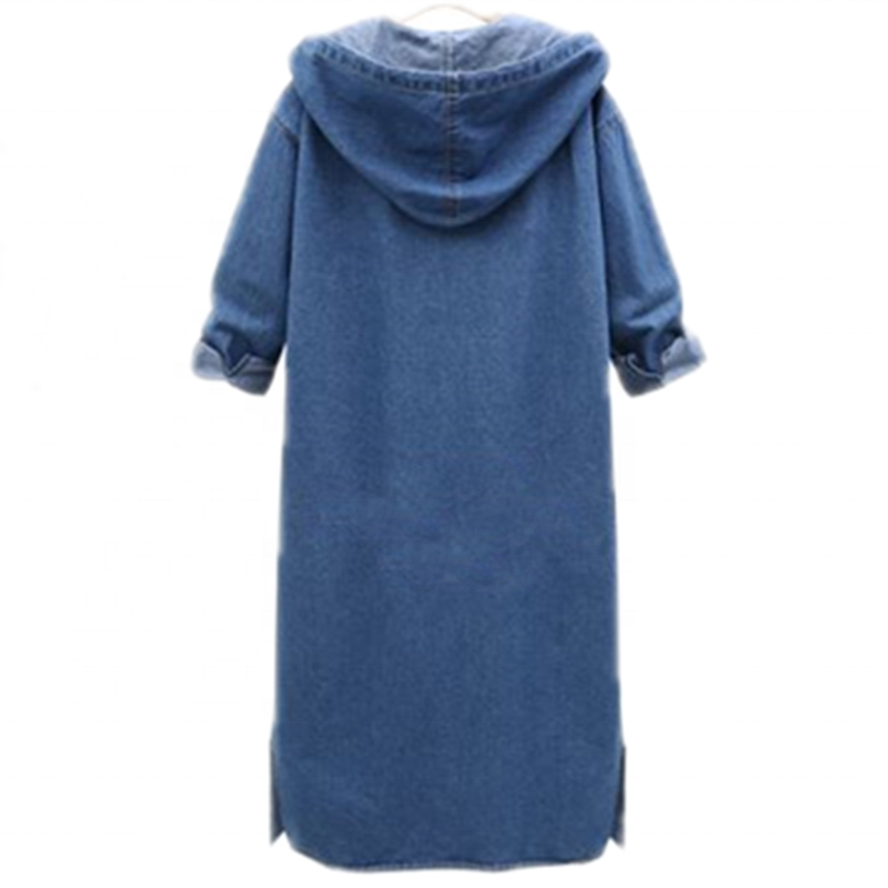 Spring And Summer  Street Fashion Women Long Light Weight  Blue Denim Jacket/Shirt Jacket