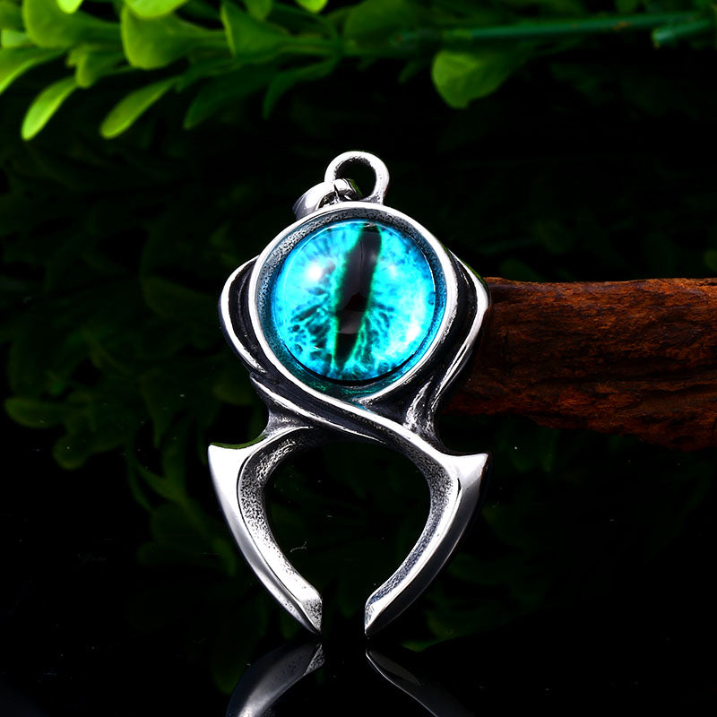 High quality frog eye pendant magic eye charm necklace stainless steel trendy men women Engagement jewelry