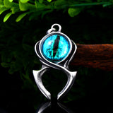 High quality frog eye pendant magic eye charm necklace stainless steel trendy men women Engagement jewelry