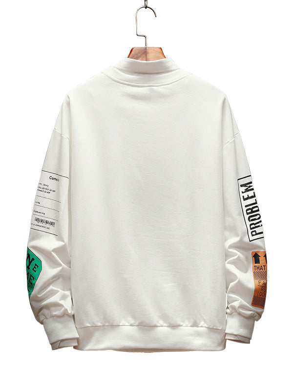 Retro stitching contrast color sweater new men's European and American sports jacket Sweatshirt autumn