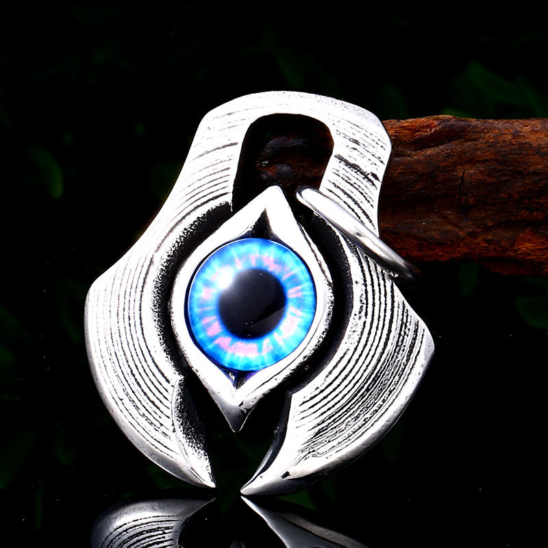 Stainless steel skull eye pendant necklace good detail biker men chain charm jewellery NECKLACE