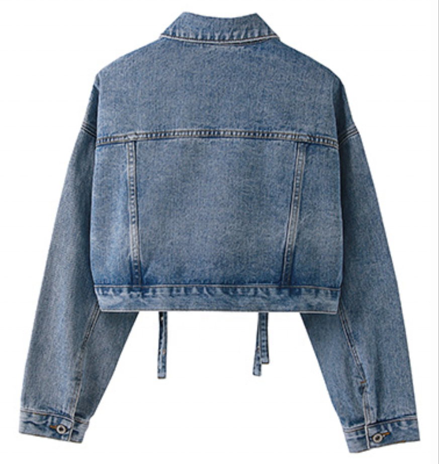 Spring And Summer  Street Fashion Women Loose  Bolero Light Blue Denim Jacket