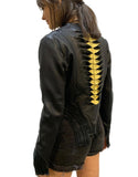 Women Designer leather Jacket with macrame concept at back - Customised concept