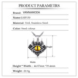 VANNA yellow skull eye pendant necklace stainless steel punk biker stainless steel