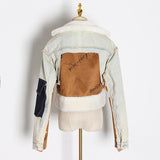 Autume Winter short Denim women jacket with flees - Street Wear.