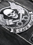 3003 Top Sale Men Sleeveless Embroider Cotton Denim Jacket
