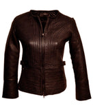 Hand Crafted Women Multi Quilted Body Leather Classic Fit Jacket Brown / XS / LEATHER, Women Jacket - CrabRocks, LeatherfashionOnline
 - 5