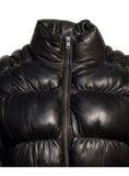Designer Women Leather Puffer Down Jacket