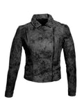 Women Marbled Leather Biker Jacket XS / LEATHER / Charcoal, Women Jacket - CrabRocks, LeatherfashionOnline
 - 3