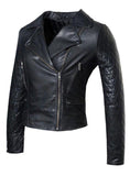 Women Leather Biker Jacket with Padded Sleeve , Women Jacket - CrabRocks, LeatherfashionOnline
 - 2
