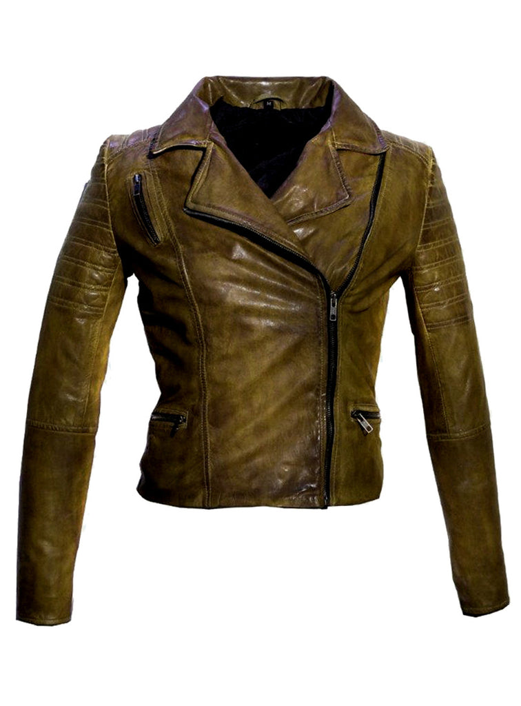 Women Leather Biker Jacket , Women Jacket - CrabRocks, LeatherfashionOnline
 - 6