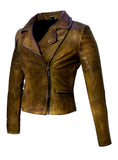 Women Leather Biker Jacket , Women Jacket - CrabRocks, LeatherfashionOnline
 - 1