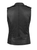 Leather Biker Tumble Washed Women Zipped Waist Coat Jacket , Women Jacket - CrabRocks, LeatherfashionOnline
 - 4