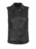 Leather Biker Tumble Washed Women Zipped Waist Coat Jacket , Women Jacket - CrabRocks, LeatherfashionOnline
 - 3