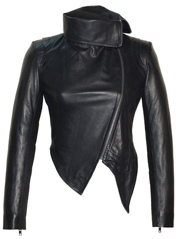 Leather Multi Studded Woman Jacket