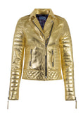 Women Designer Metallic Leather Motorcycle Biker Jacket