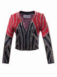 Leather Multi Studded Woman Jacket