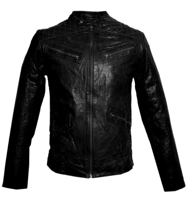 Men's Leather Washed Vintage Biker Studded Jacket S / Leather / Black, Men Jacket - CrabRocks, LeatherfashionOnline
- 5