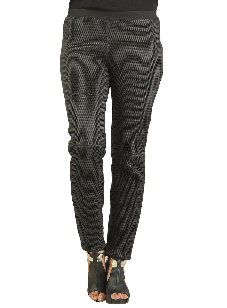 Designer Women Leather Leggings W/ stretchable Quilting S / Black / Leather, Ladies leather Pant/Leggings - CrabRocks, LeatherfashionOnline
 - 1