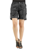 Ladies leather Sporty Cargo Shorts S / Leather / Black, Ladies Leather Shorts - CrabRocks, LeatherfashionOnline
 - 1