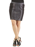Women Designer Laser Printing Fitted Leather Skirt S / Leather / Black /Grey, Women Leather Skirt - CrabRocks, LeatherfashionOnline
 - 1
