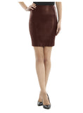 Leather Women Mini Fitted Skirt-- Hot Seller S / Leather / Brown, Women Leather Skirt - CrabRocks, LeatherfashionOnline
 - 1