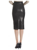 Leather Women Knee Length Pencil Skirt with Zipped Front , Women Leather Skirt - CrabRocks, LeatherfashionOnline
 - 2