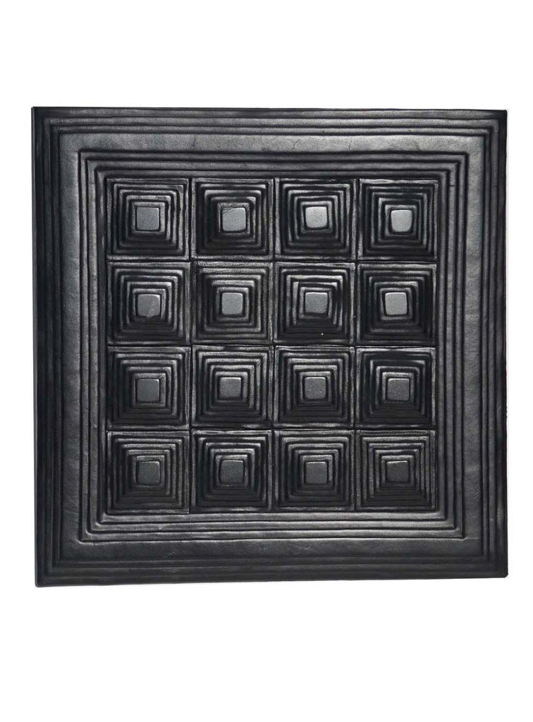 Leather Designer Pyramid Decorative Wall Tiles Black, Leather Tiles - CrabRocks, LeatherfashionOnline
 - 1