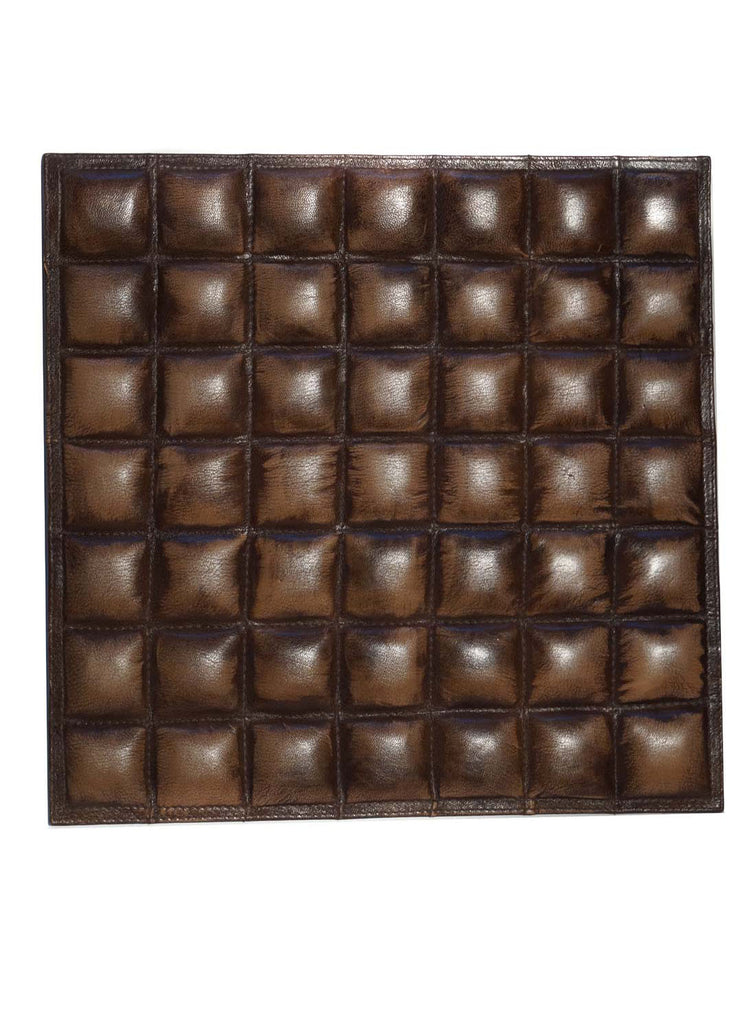 Leather Designer Multi Cubes Decorative Wall Tiles Brown, Leather Tiles - CrabRocks, LeatherfashionOnline
 - 1