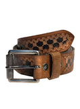 Men's Leather Hand Tooling Belt , Belt - CrabRocks, LeatherfashionOnline
 - 1