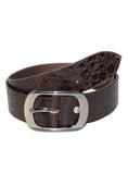 Designer Abstract Bubbles Printed Leather Mens Casual Belt Leather / 28 / Choco Brown, Mens Leather Belt - CrabRocks, LeatherfashionOnline
 - 1