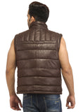 Men's Leather Puffer Vest Jacket Hot Seller , Men Jacket - CrabRocks, LeatherfashionOnline
 - 5