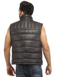 Men's Leather Puffer Vest Jacket Hot Seller , Men Jacket - CrabRocks, LeatherfashionOnline
 - 6