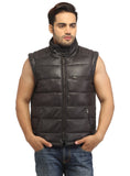 Men's Leather Puffer Vest Jacket Hot Seller Black / S / Leather, Men Jacket - CrabRocks, LeatherfashionOnline
 - 2