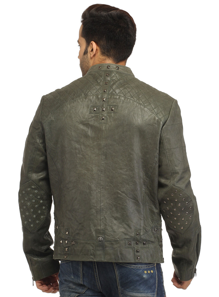 Men's Leather Washed Vintage Studded Rugged Jacket , Men Jacket - CrabRocks, LeatherfashionOnline
- 3