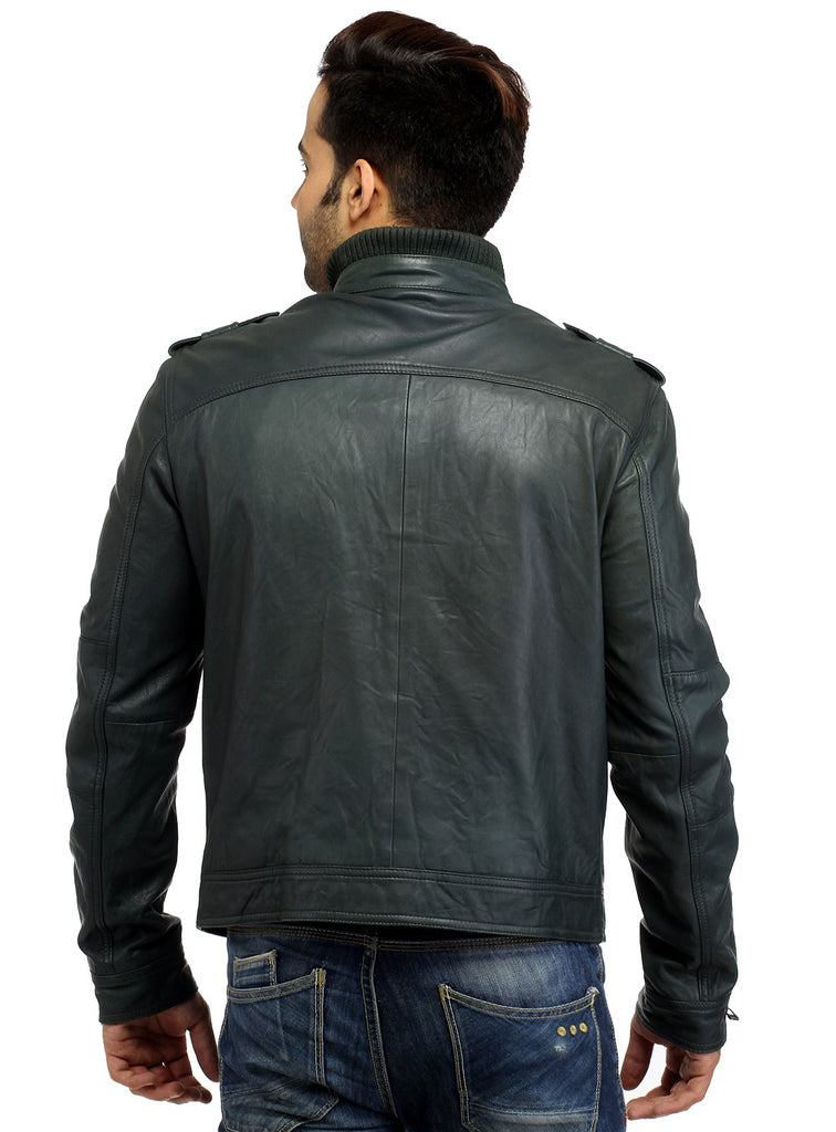 Men's Best Seller Short Leather Motorcycle Biker Jacket , Men Jacket - CrabRocks, LeatherfashionOnline
 - 6