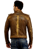 Men's Casual Abstract Batik Wash Short Leather Jacket , Men Jacket - CrabRocks, LeatherfashionOnline
 - 9