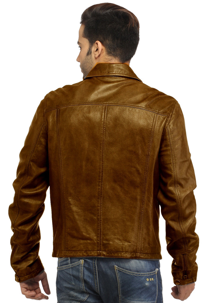 Men Leather Hand Padded Lamb Vintage MotorCycle Biker Jacket , Men Jacket - CrabRocks, LeatherfashionOnline
 - 7