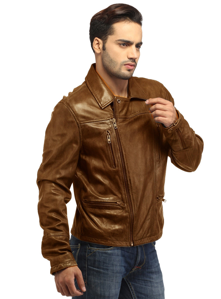 Men Leather Hand Padded Lamb Vintage MotorCycle Biker Jacket , Men Jacket - CrabRocks, LeatherfashionOnline
 - 6