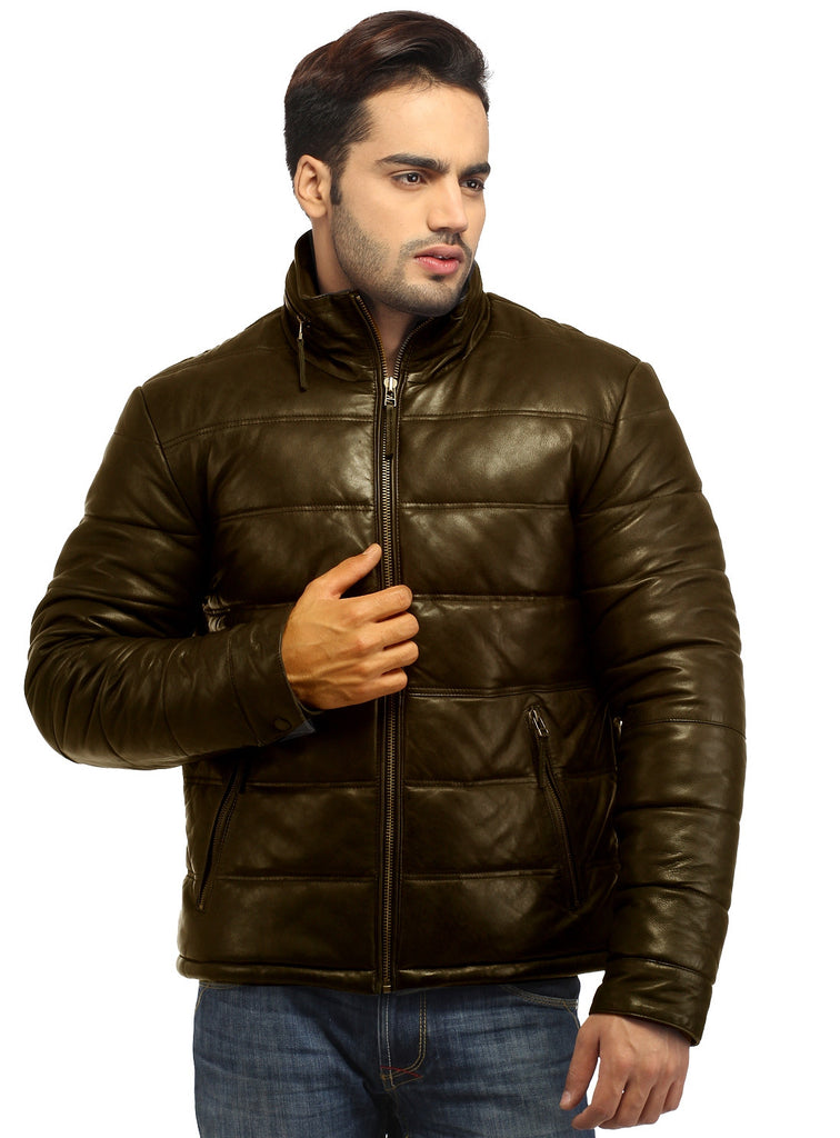 Hayward L- Best Seller Puffer Men's Real Soft Lamb Leather Puffer Jacket