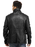 Mens Casual Patch Pockets Parker Leather Jacket , Men Jacket - CrabRocks, LeatherfashionOnline
 - 5