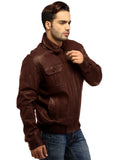 Men Real Leather Ribbed  Biker Look Bomber Jacket , Men Jacket - CrabRocks, LeatherfashionOnline
 - 2