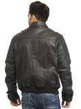 Men Real Leather Ribbed  Biker Look Bomber Jacket , Men Jacket - CrabRocks, LeatherfashionOnline
 - 6