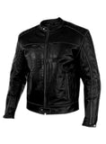 Men's Washed Basic Leather Biker Jacket washed effect , Men Jacket - CrabRocks, LeatherfashionOnline
 - 2