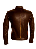 Men's Real Leather Bonded with Faux Mink Motorcycle Jacket -Hot seller , Men Jacket - CrabRocks, LeatherfashionOnline
 - 5