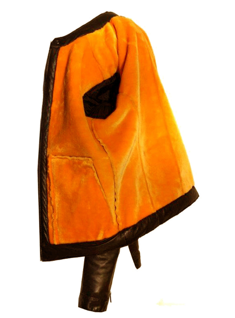 Men's Real Leather Bonded with Faux Mink Motorcycle Jacket -Hot seller , Men Jacket - CrabRocks, LeatherfashionOnline
 - 6