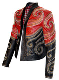 Designer Embroidered Men Leather Jacket