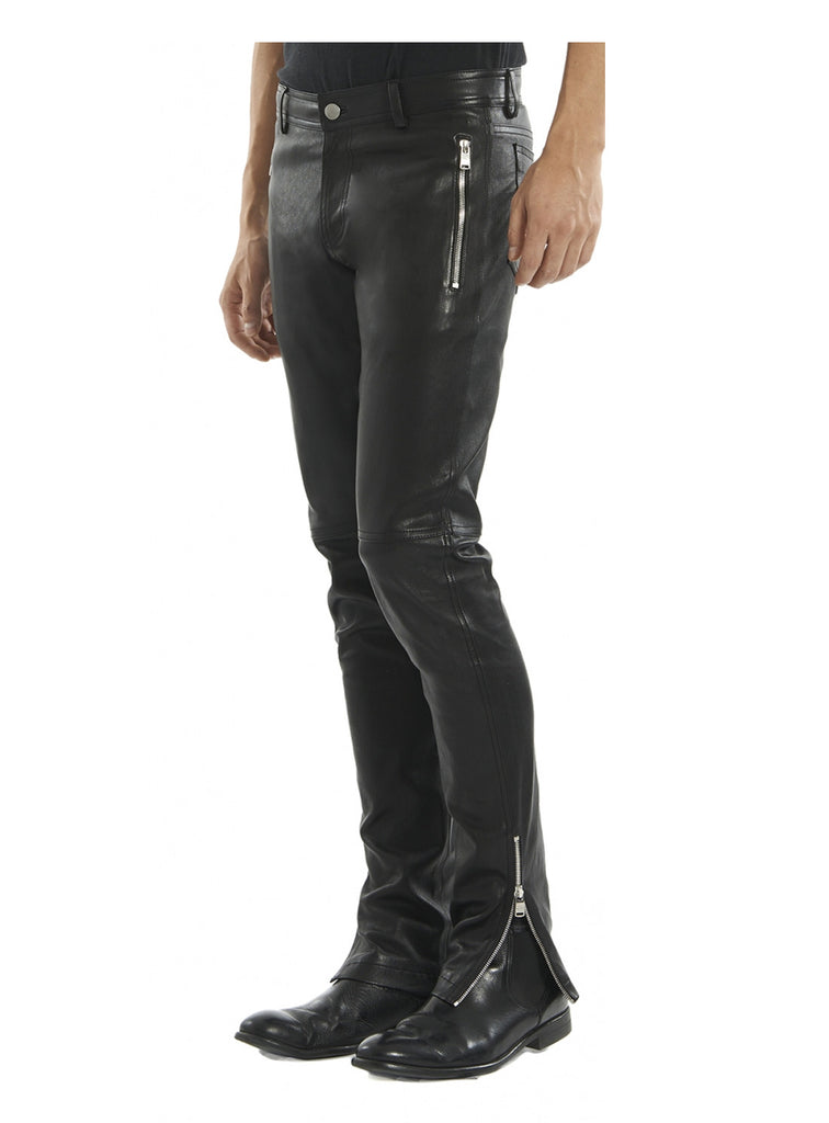 Men Lamb Leather Motorcycle Biker Pant , Ladies leather Pant/Leggings - CrabRocks, LeatherfashionOnline
 - 1