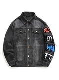 Don't Follow Any Body Street Wear Distress mens Denim jacket